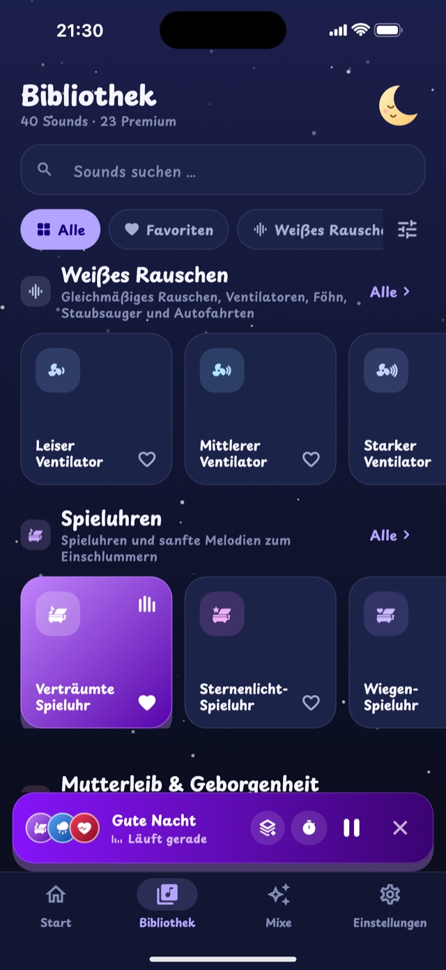 Sound-Bibliothek von Lullaby