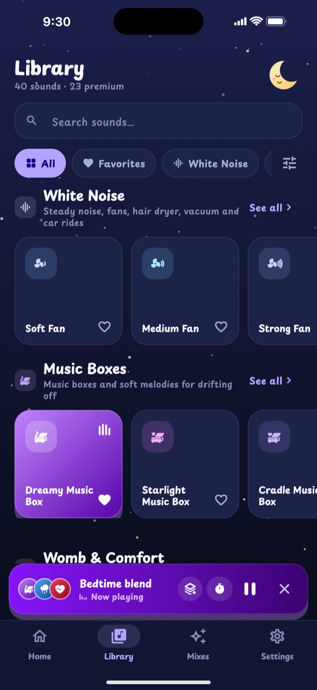 Lullaby sound library
